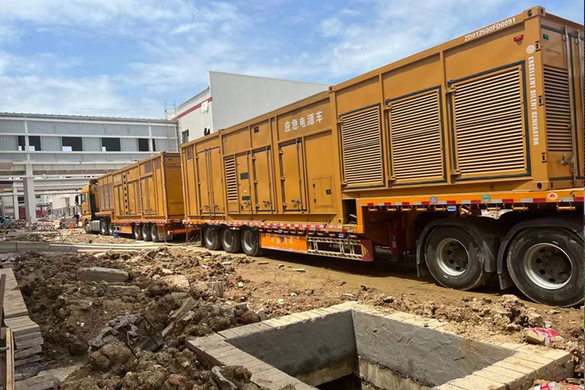 怀化发电机租赁施工现场